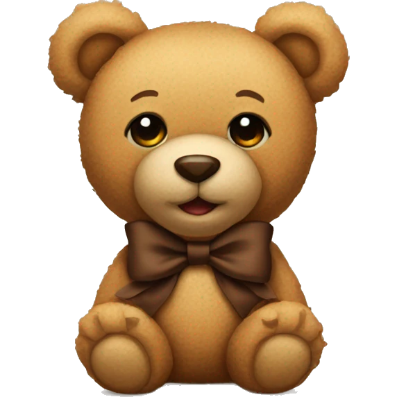 teddy bear with a brown bow emoji