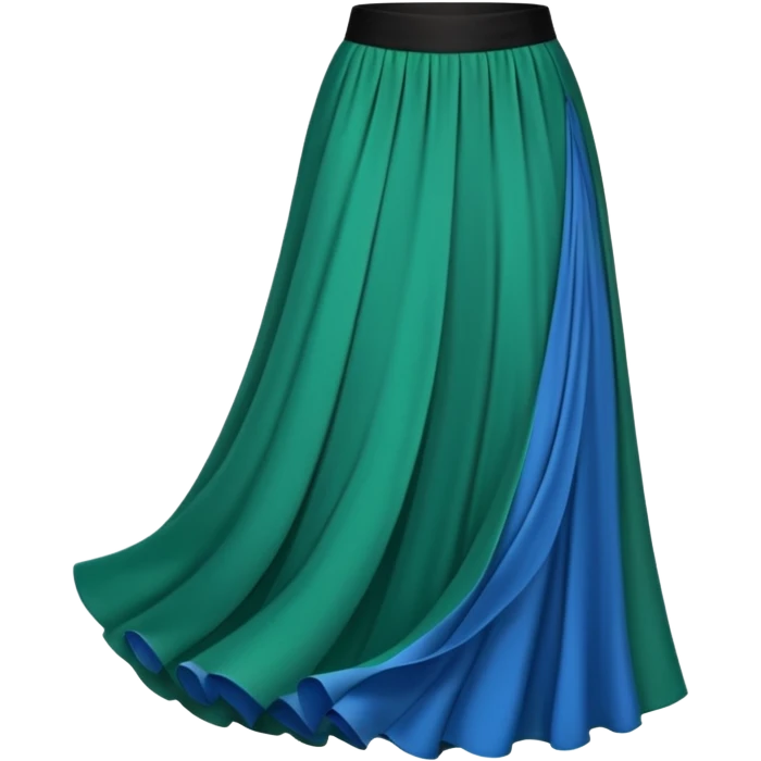 Long green black blue skirt emoji