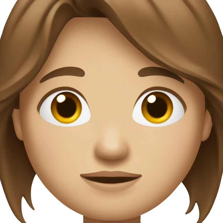 Brown hair has fat skin and blue eays emoji
