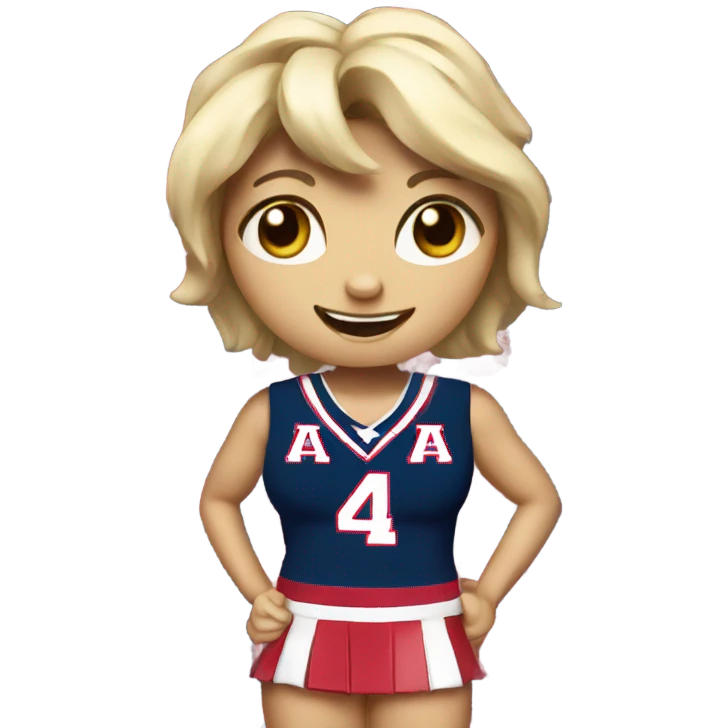 U of a Wilma mascot with cheerleading outfit  emoji
