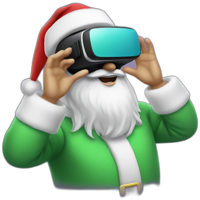 santa wearing vr headset emoji