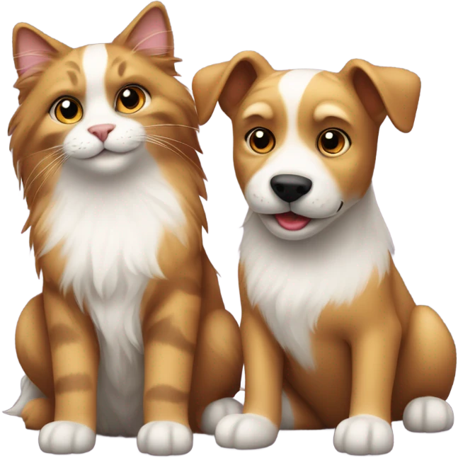 cat and dog best friend emoji