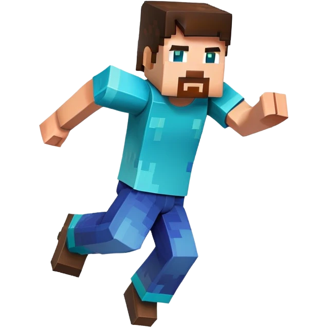 Minecraft character jumping emoji