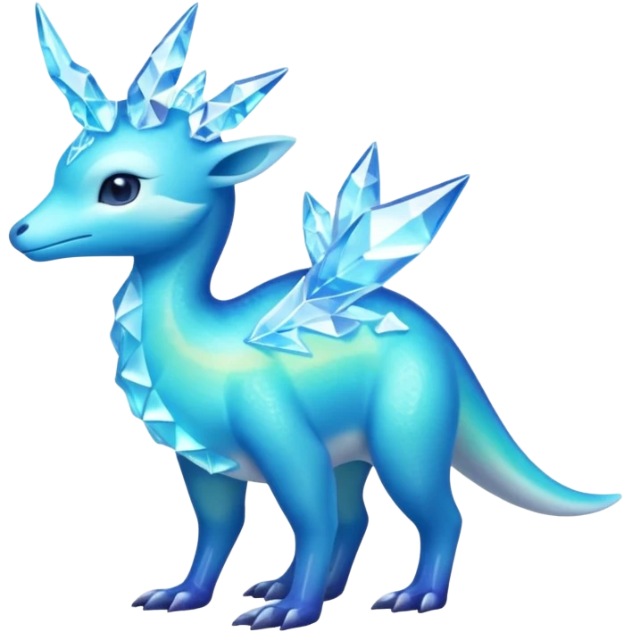 Shiny Exotic Colorful Amaura-Aurorus-Fakémon-hybrid-creature (full body)  emoji