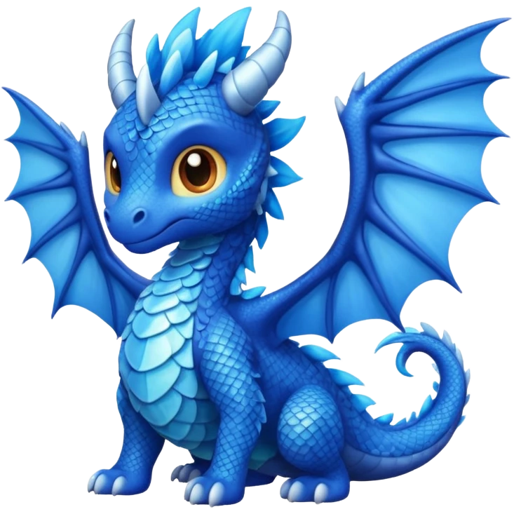 Sky dragon colour in blue and looks cute , have wings  emoji