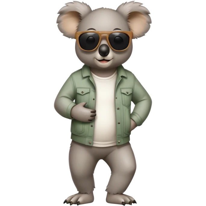 anthropomorphised koala in casual clothing, wearing dark sunglasses, walking upright in standard pose emoji