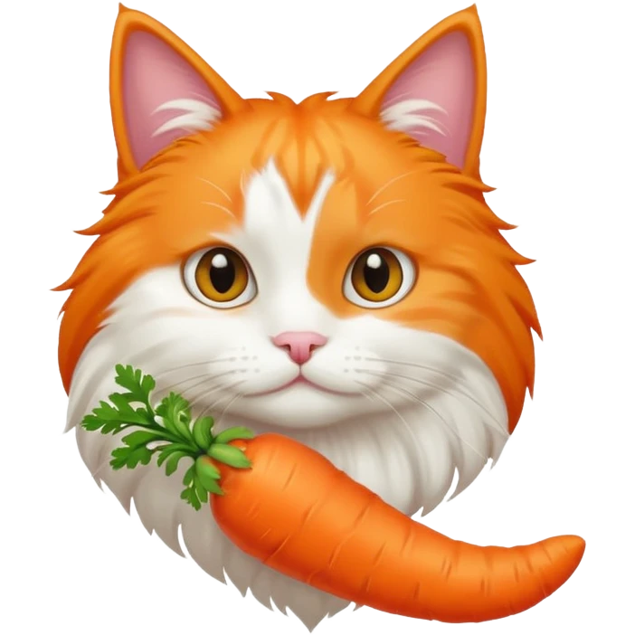 a carrot which is hold a cat emoji