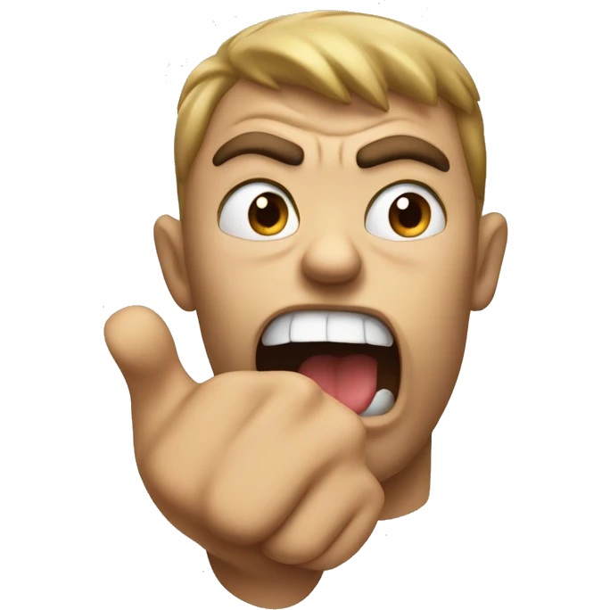 Angry emoji with hand to slap emoji
