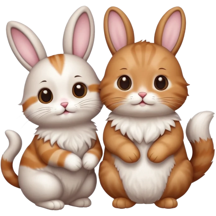 Cute Cat and bunny  emoji