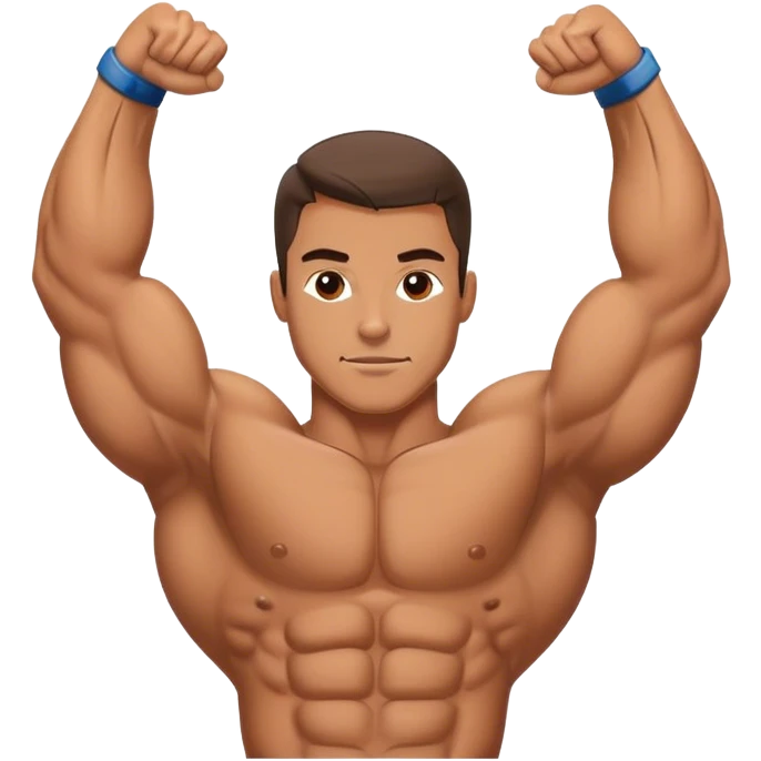 bodybuilder laying down abs exercise emoji