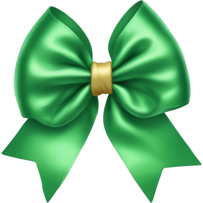 Green Christmas satin bow emoji