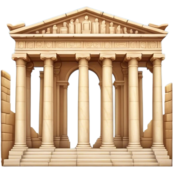 The Library of Celsus Landmark Emoji – Depicting its marble facade, carved columns, and statues. emoji