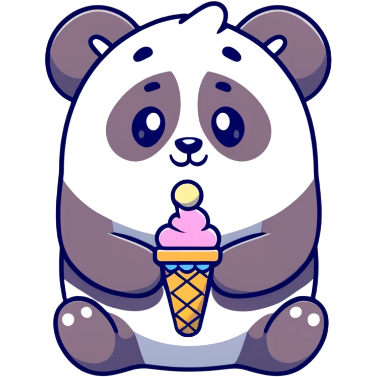 Panda eating ice cream emoji