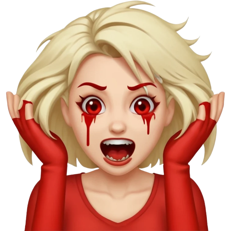 Manic laughter ripping hair out female emoji