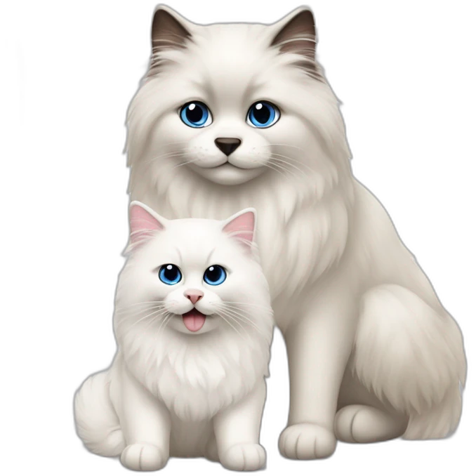 Ragdoll cat with Samoyed emoji