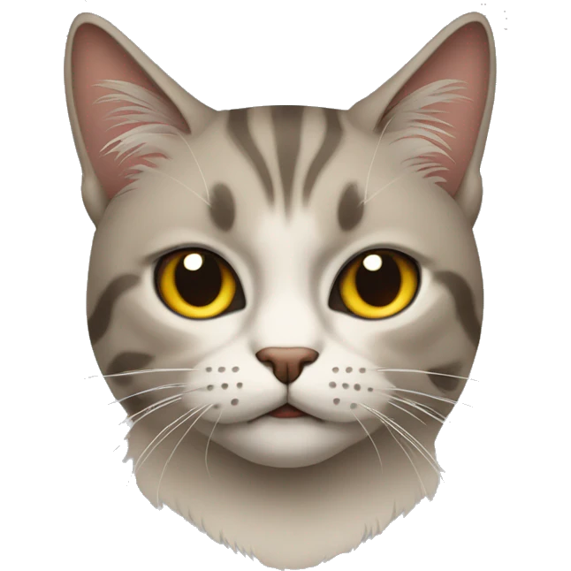 cat of the British rocker breed with a stern expression on his face emoji