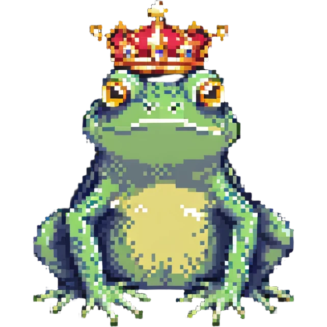 crowned frog sitting pose emoji