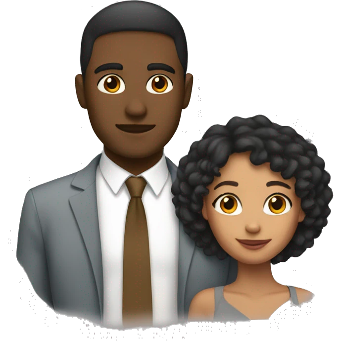 mixed girl and guy in love emoji