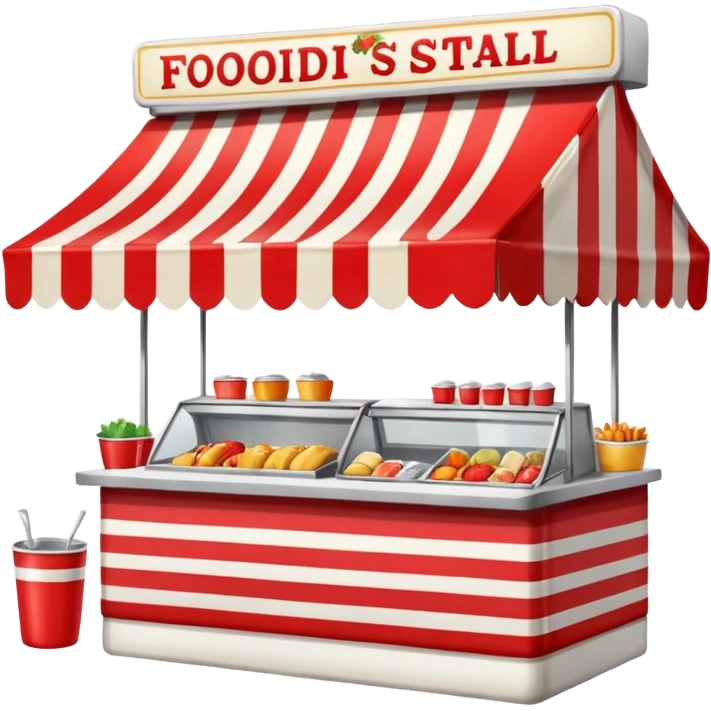 small roadside foodstall, front facing emoji