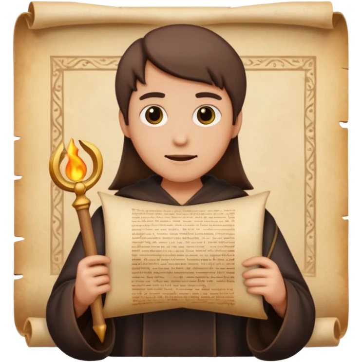 person with old scroll judgment emoji style emoji