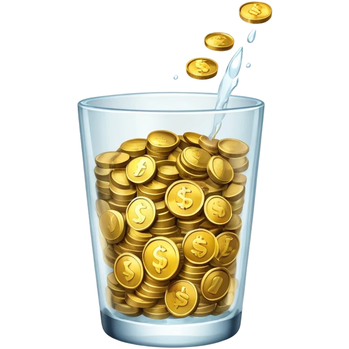 glass filled with coins emoji