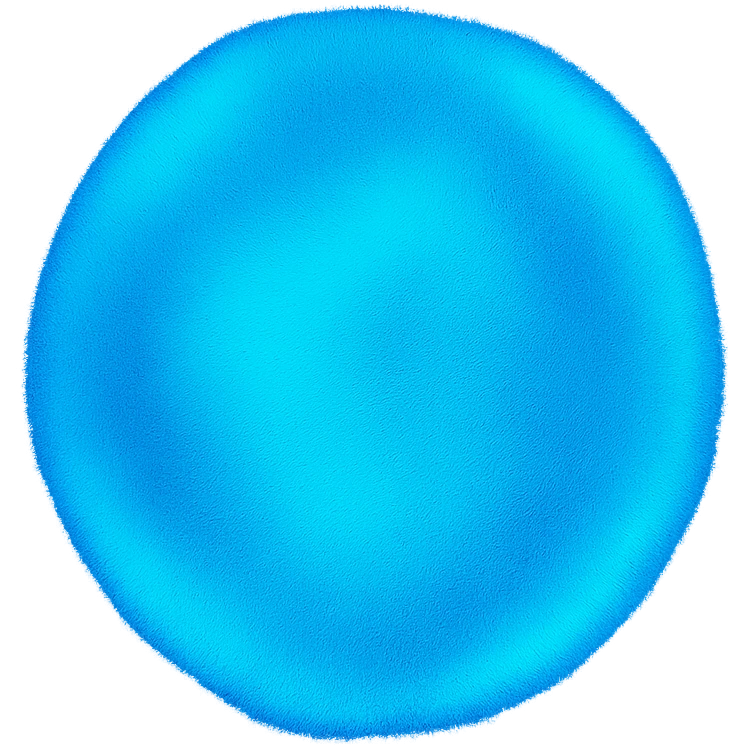 A sphere in thermal camera effect, cyan color emoji