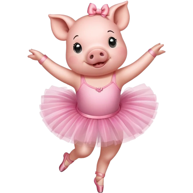 Pig doing ballet emoji