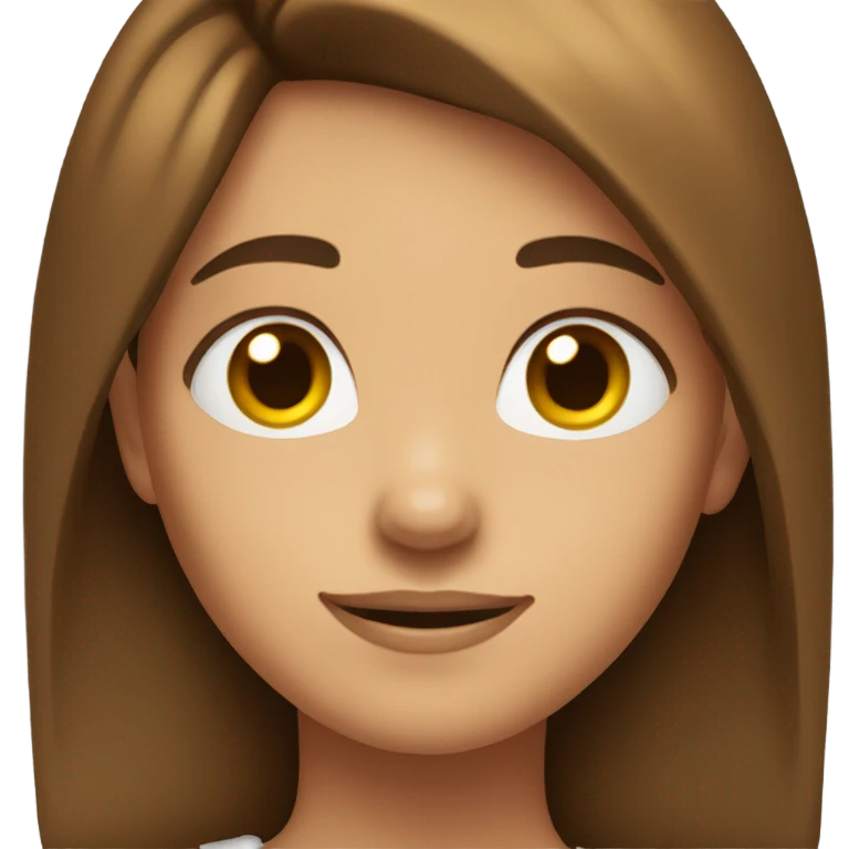 girl with brown hair doing a smirk  emoji