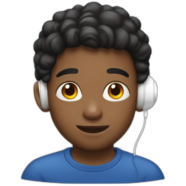 Boy with airpods emoji