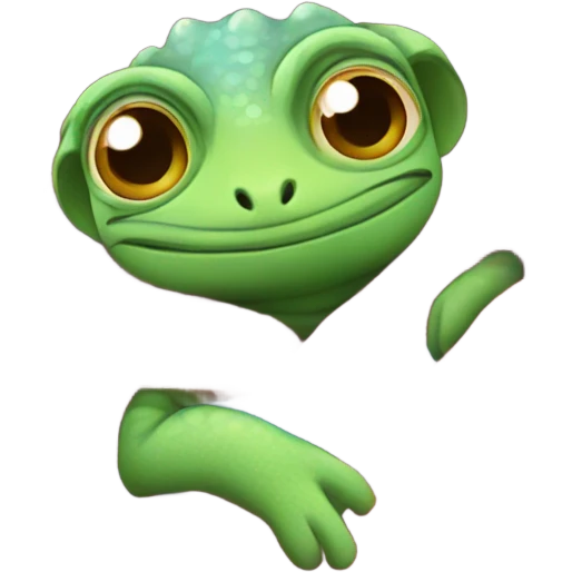 A chameleon rapped in a blanket emoji