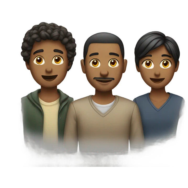 trio 2 men 1 woman emoji