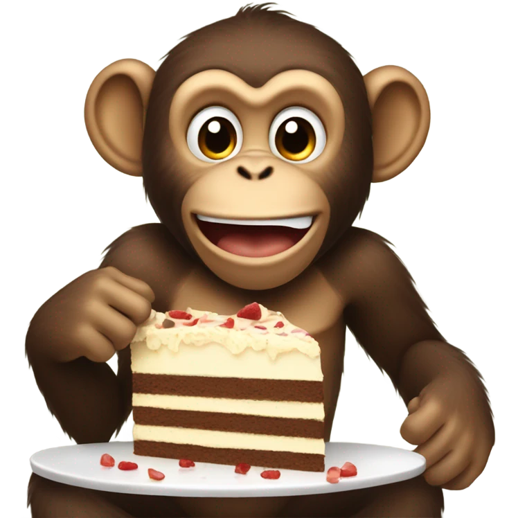 Monkey eating cake emoji