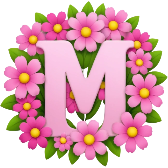 ی نامه وسط دسته گل صورتی emoji