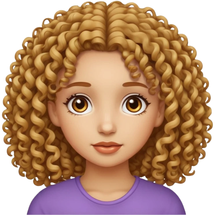 Curly hair light skin girl emoji