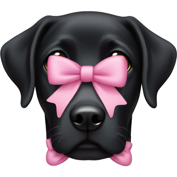 Black lab with pink bow emoji