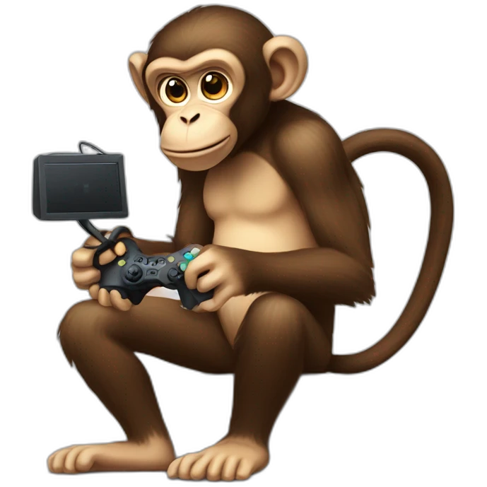 Monkey plays the game console emoji