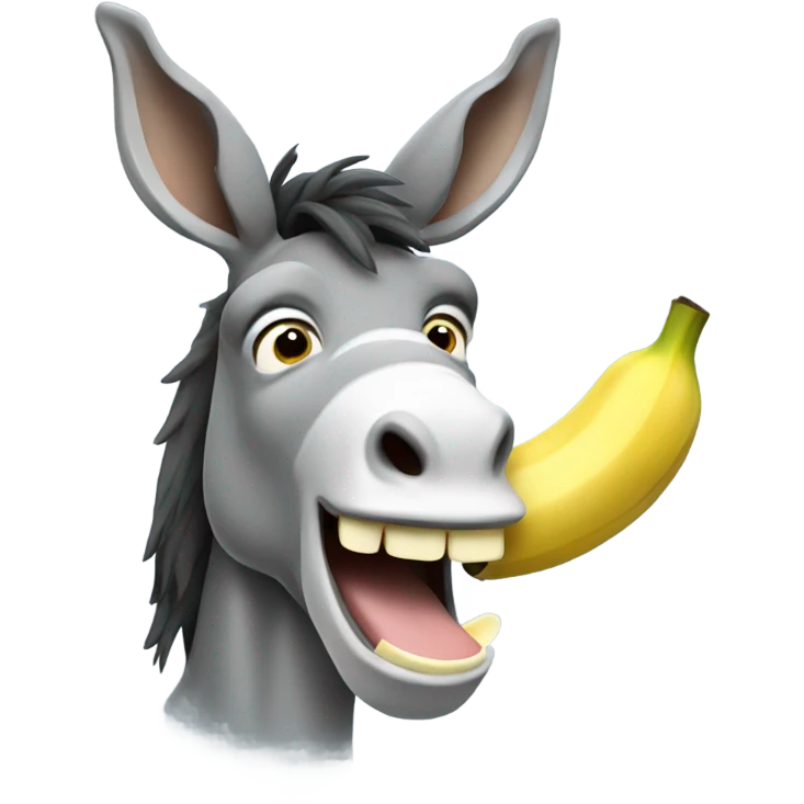 Donkey eating a banana emoji