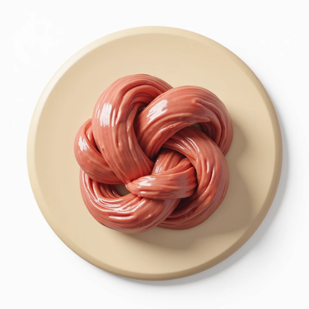 stylized muscular knot, isolated on white background, round or oval shape, simple but realistic details, light shadow emoji