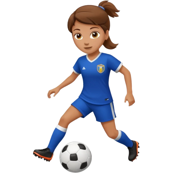 chica blanca con pelo castaño jugando futbol emoji