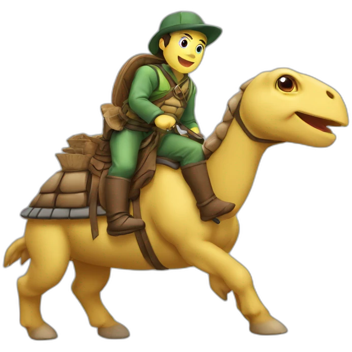 Tortue sur un cheval emoji
