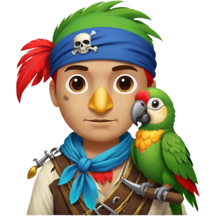 pirate and parrot emoji