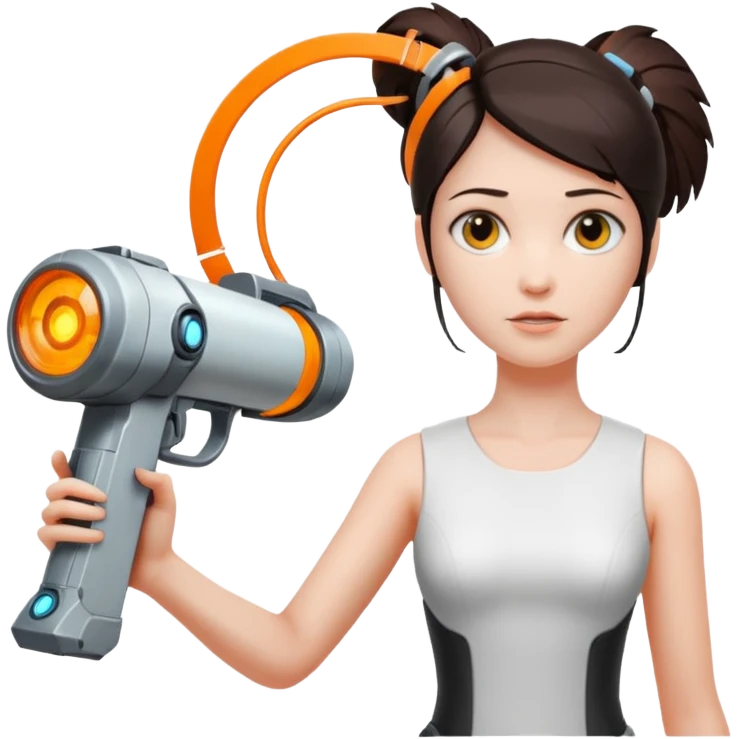 Chell portal gun glados emoji