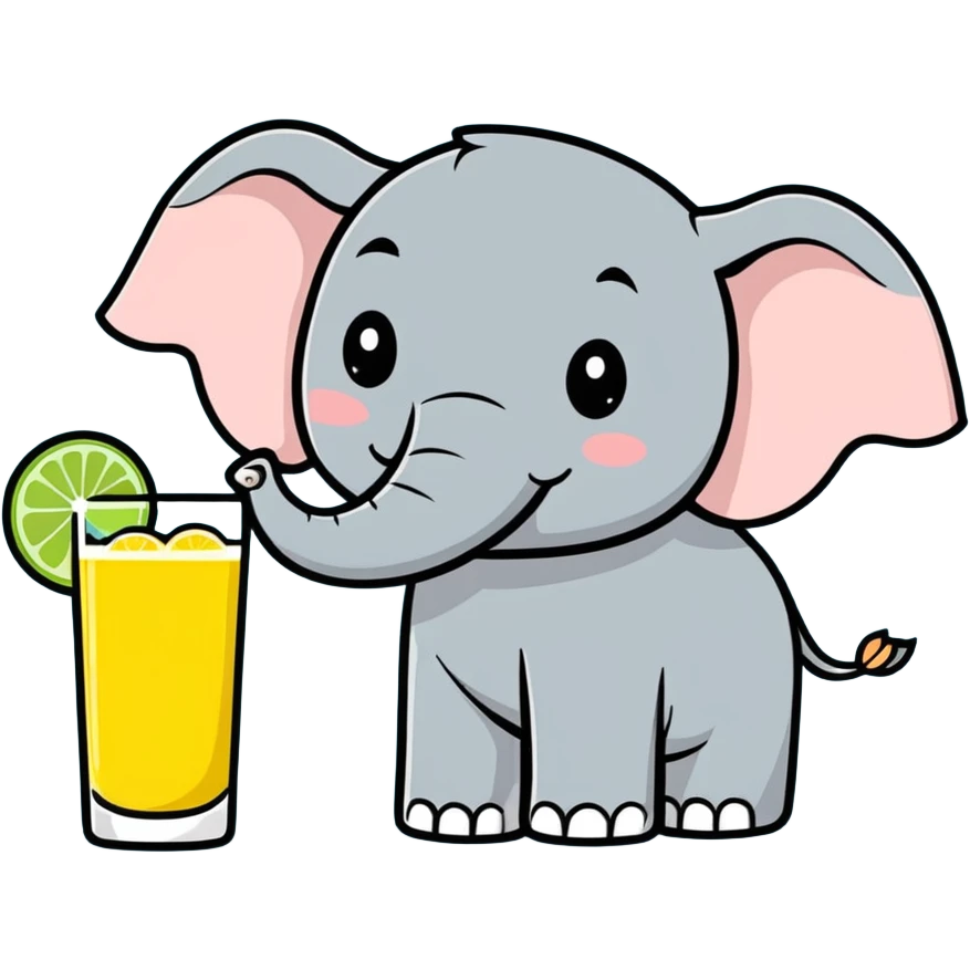 Elephant drinking margaritas  emoji