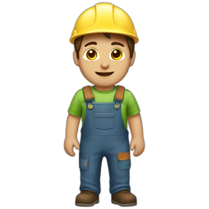 Man brown hair sprout bear worker clothes emoji