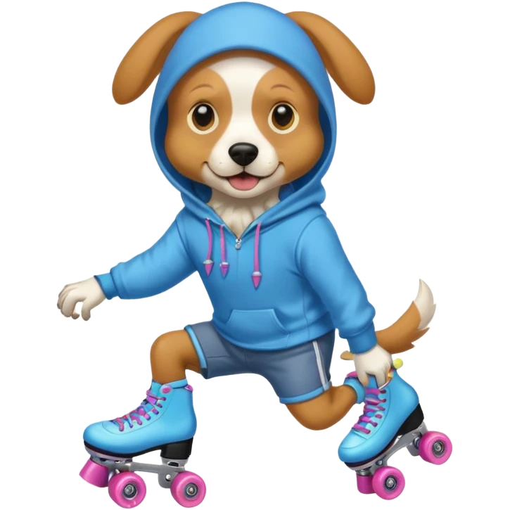  dog in a hoddie with roller skates  emoji