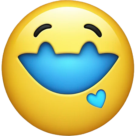 Smiley face with blue hearts  emoji