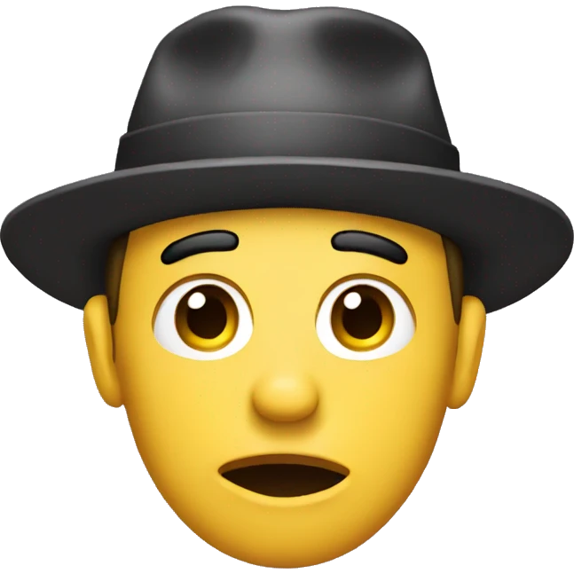 Confused face wearing a flat hat emoji