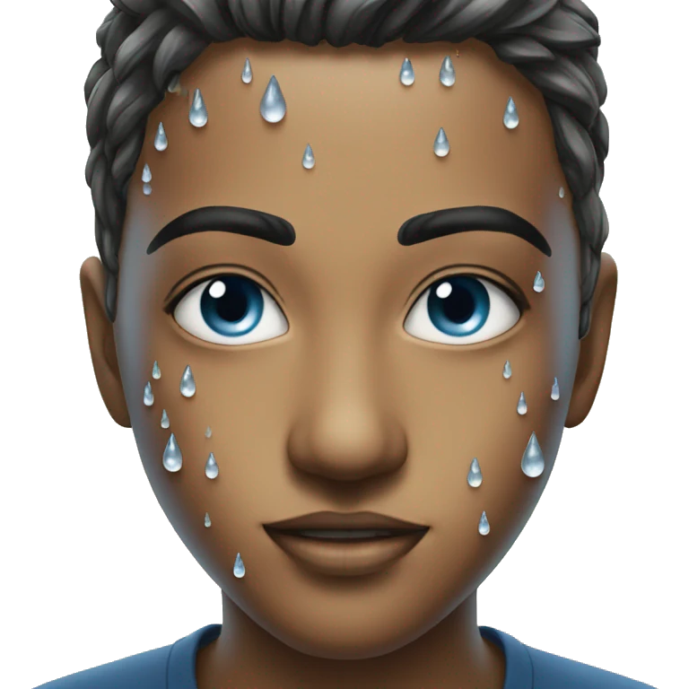 Water droplets on face emoji