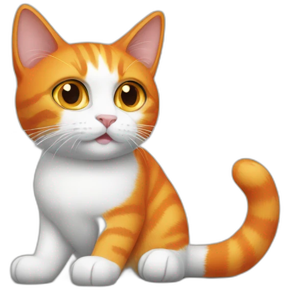 orange-cat and black white cat emoji
