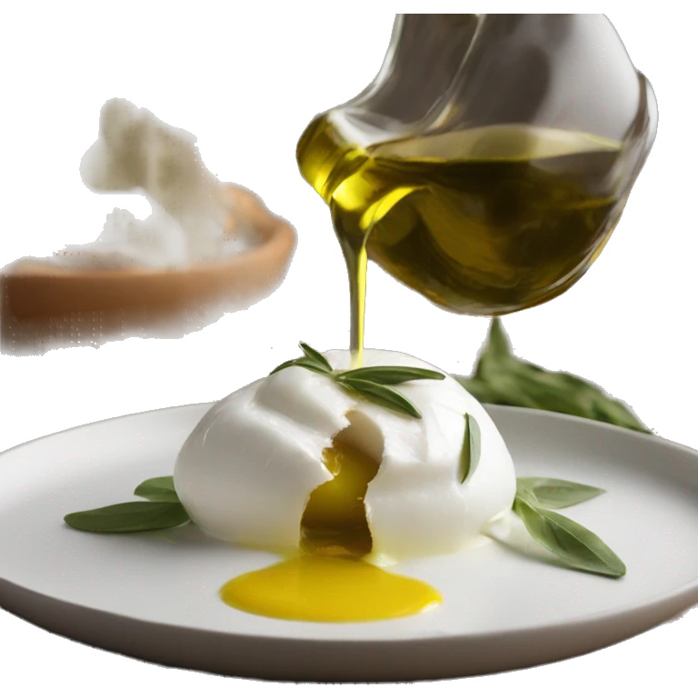Burrata with olive oil emoji